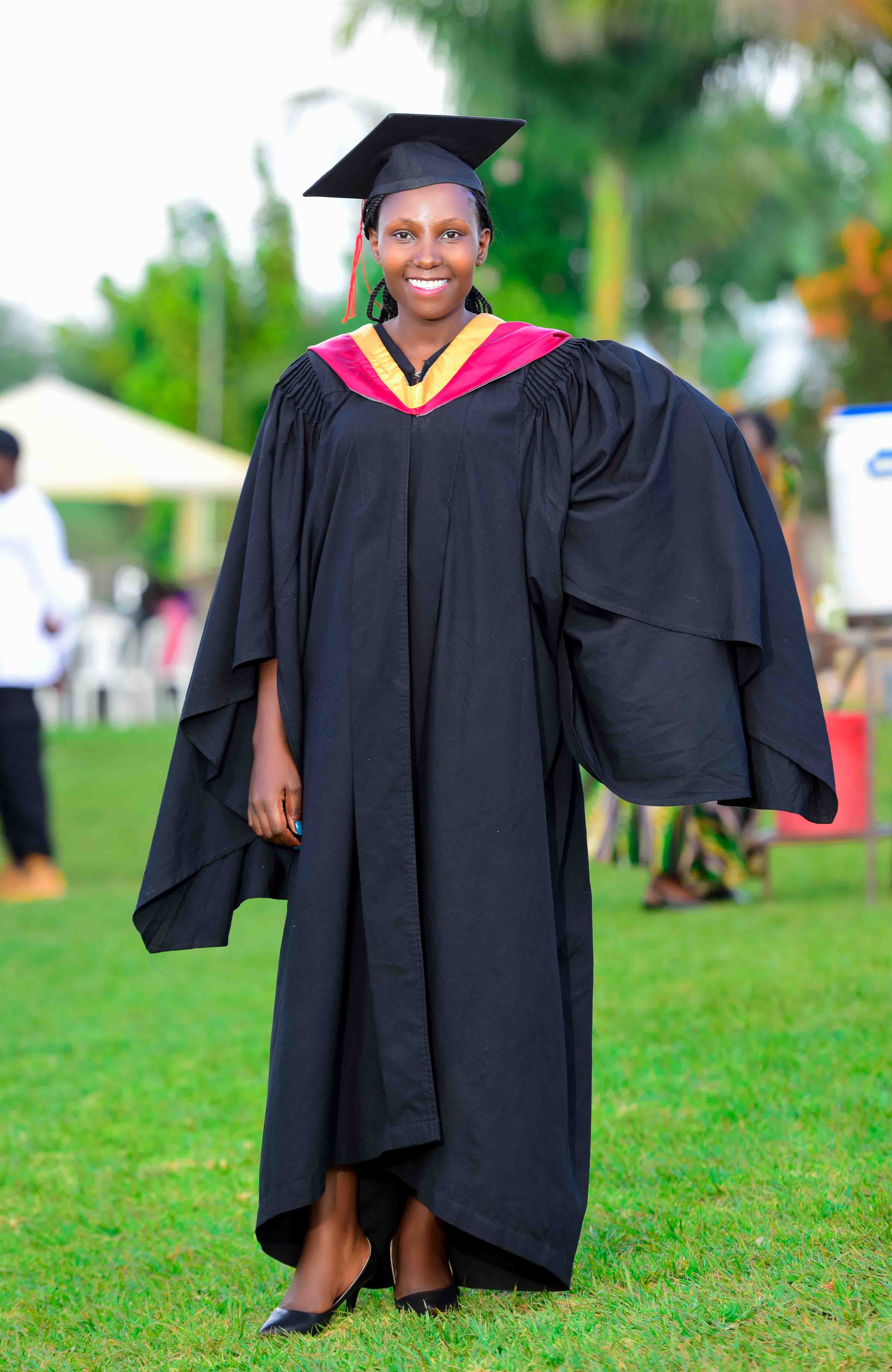 Graduation portrait with cap and gown